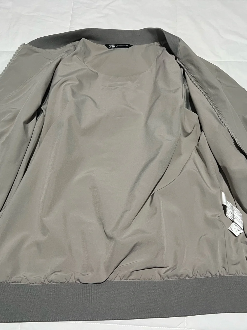 Zara Light Gray Bomber Jacket - Men's Large